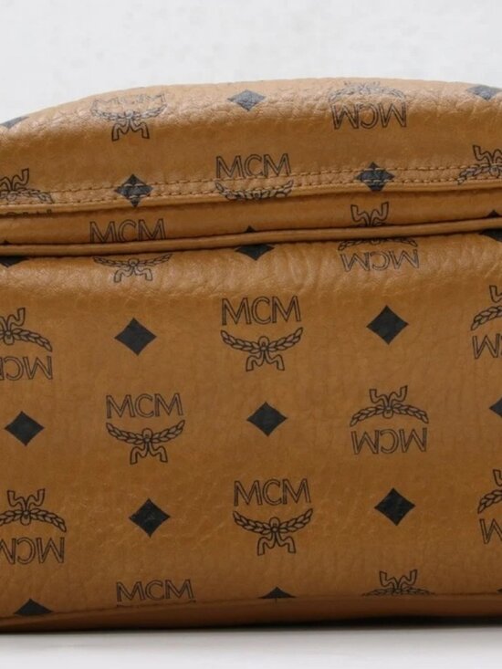 MCM Stark Backpack Small Visetos Cognac Brown Leather Studs main image 11